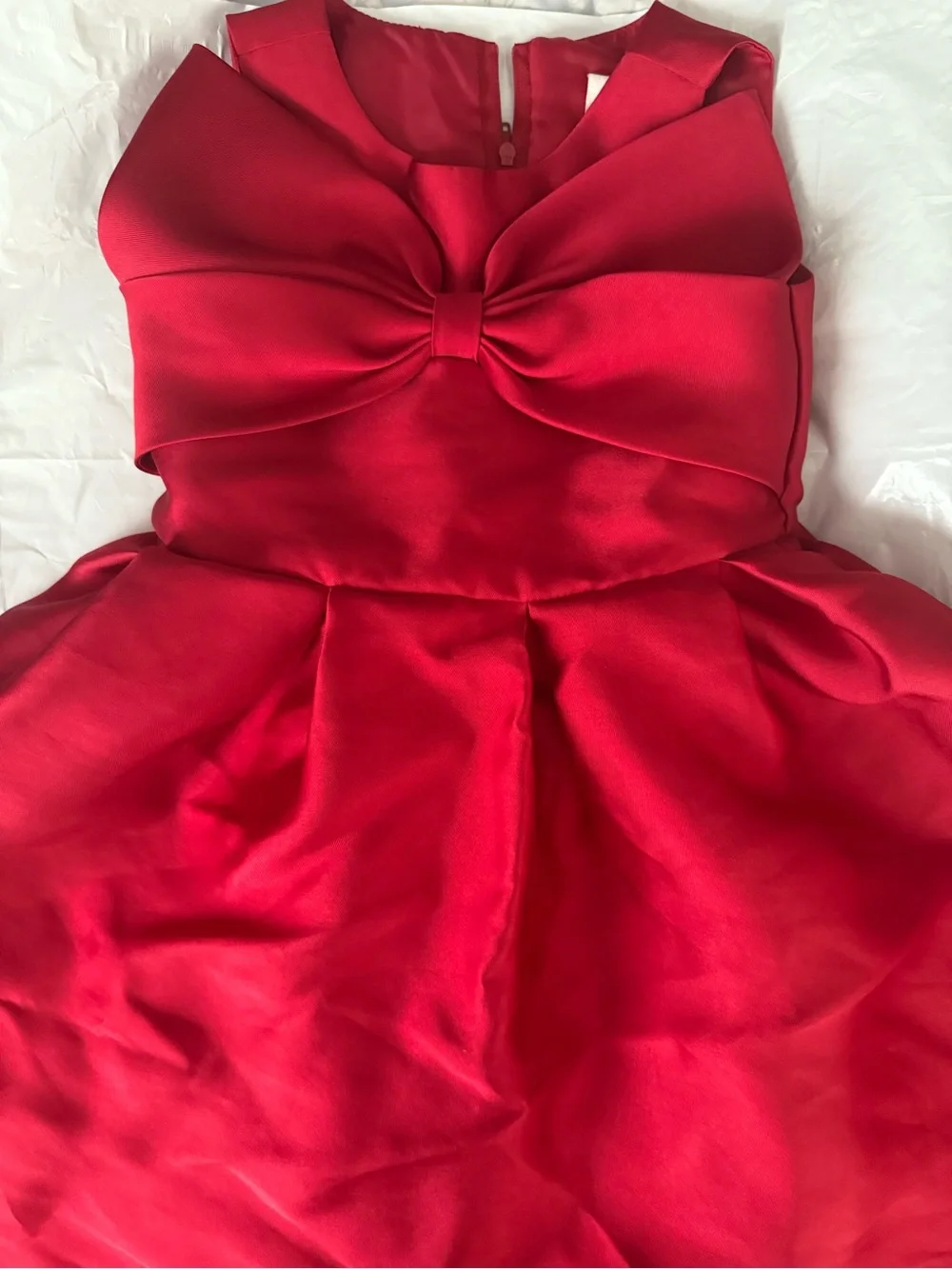 Rare Editions Red Satin Bow-Front Girls' Formal Dress